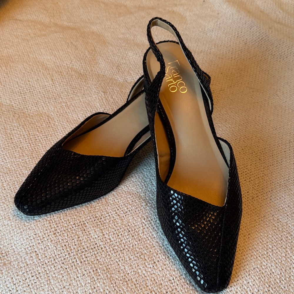 Franco Sarto Elegant Black Slingback Heels